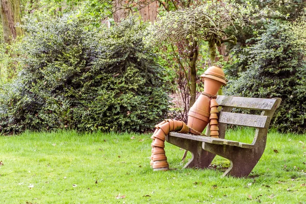 Figure of terracotta pots in a public park