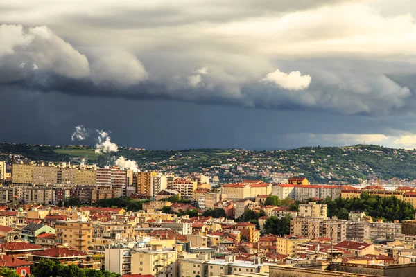 Storm over the city of Trieste