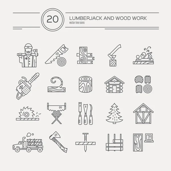Timber industry icons collection