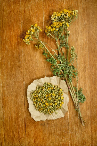 Tansy.Dried herbs. Herbal medicine, phytotherapy medicinal herbs