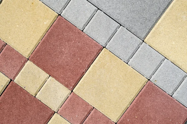 New colorful concrete blocks for paving of streets