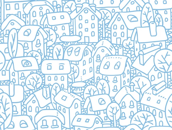 Seamless pattern with houses and courtyards