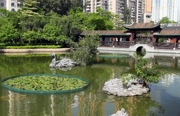 Chinese garden and lake