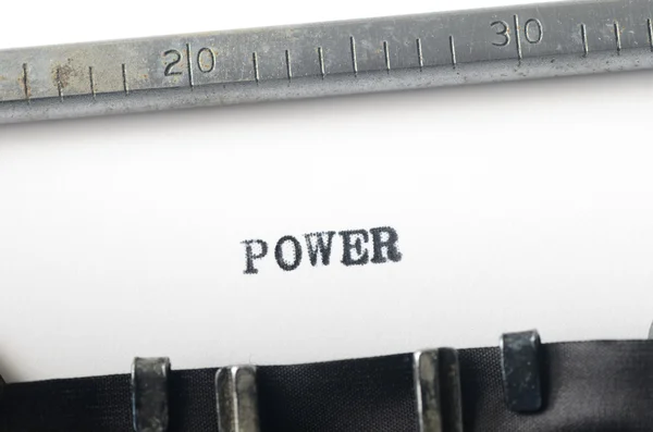 Word power typed on  typewriter