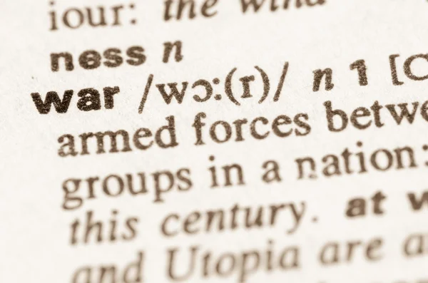 Dictionary definition of word war