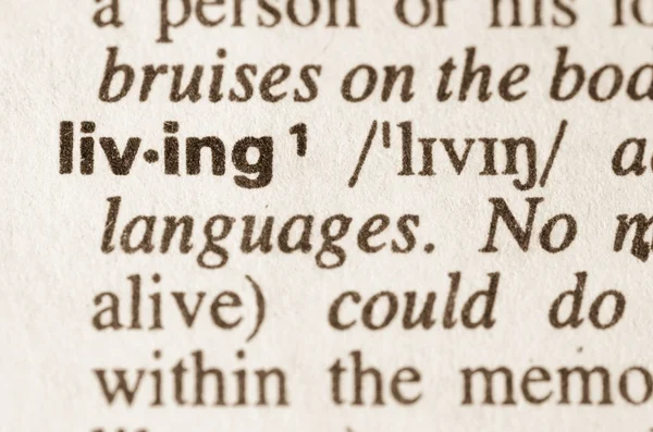 Dictionary definition of word living