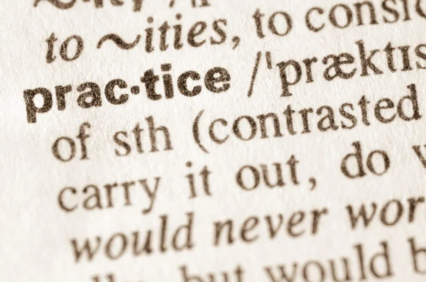 Dictionary definition of word practice