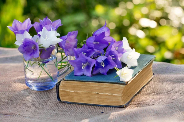 Old shabby book and flowers