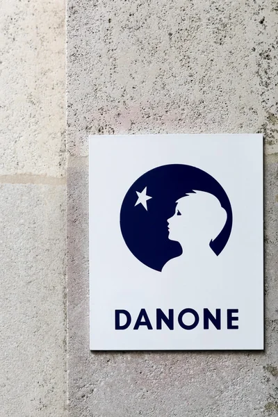 Danone logo on a wall