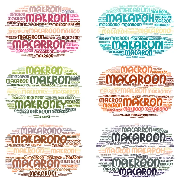 Macaroon in different languages word cloud concept