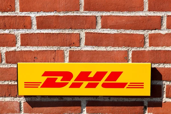 DHL logo on a facade