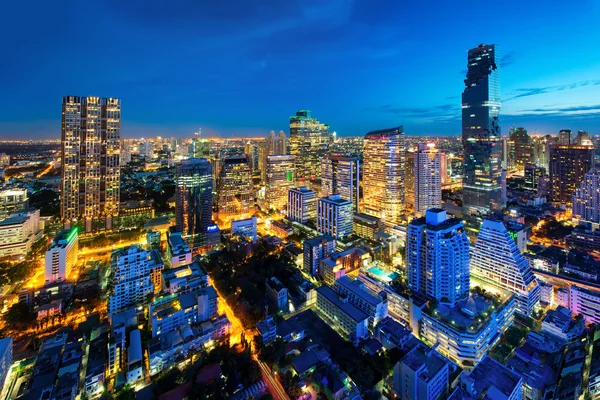 Bangkok cityscape in Thailand. Bangkok night view in business di