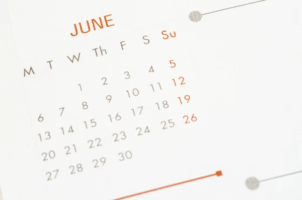 Calendar June seet.