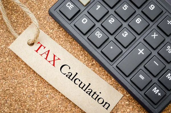 Tax calculation with calculator.