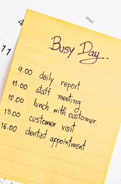 Busy day appointment business schedule.