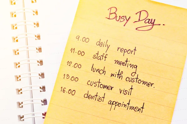 Busy day appointment business schedule