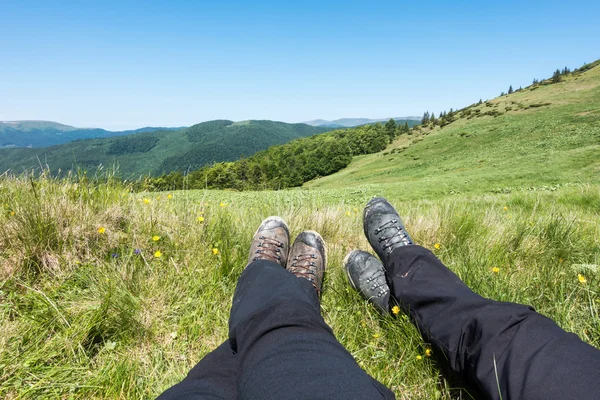 Rest in active hiking in the mountains