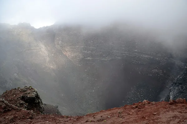 Vesuvius volcano in italy and cloudy smoke sky photo