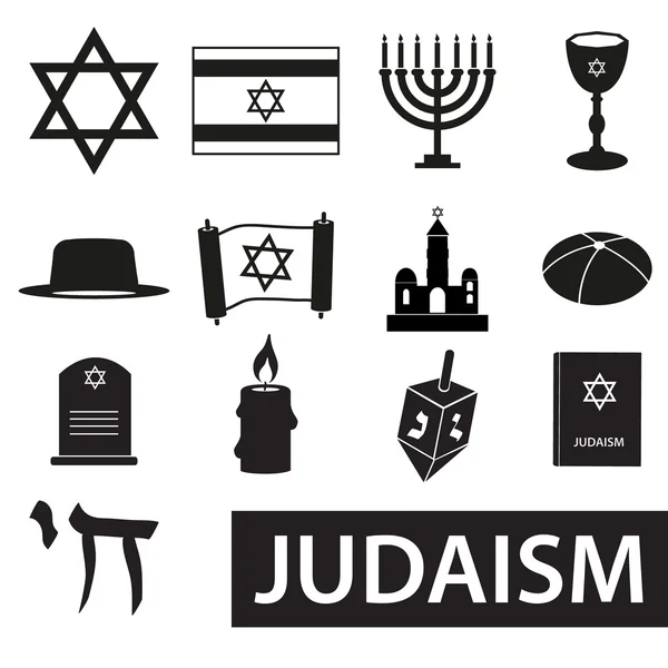 Judaism religion symbols vector set of icons eps10