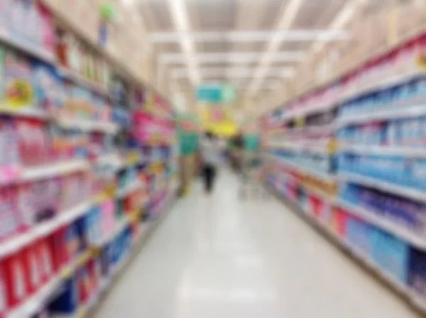 Supermarket or store blur background ,People shopping and produc
