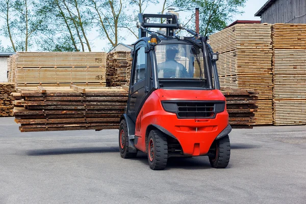 Operating Forklift Truck In Lumber Industry