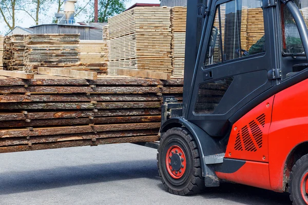 Operating Forklift Truck In Lumber Industry