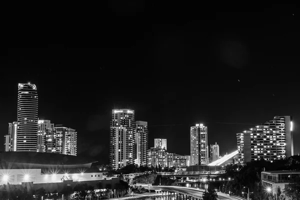 Gold Coast City By Night In BW