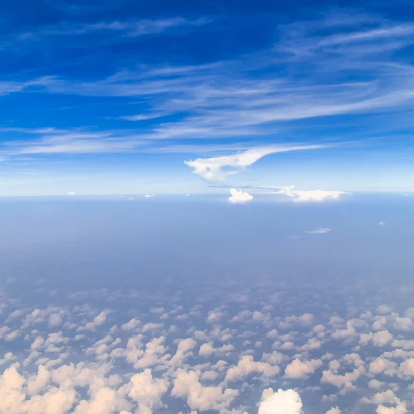 Beautiful cloudy sky view from air plane window