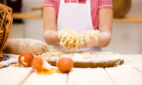 Girl making bread