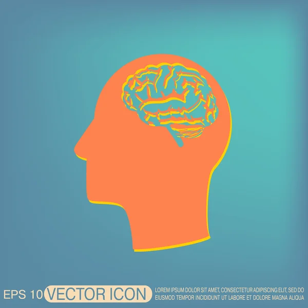 Icon head with brain