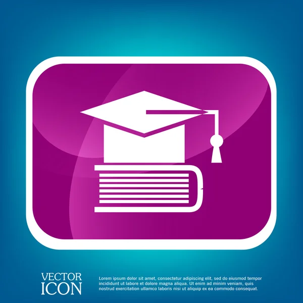 Graduate hat on book icon