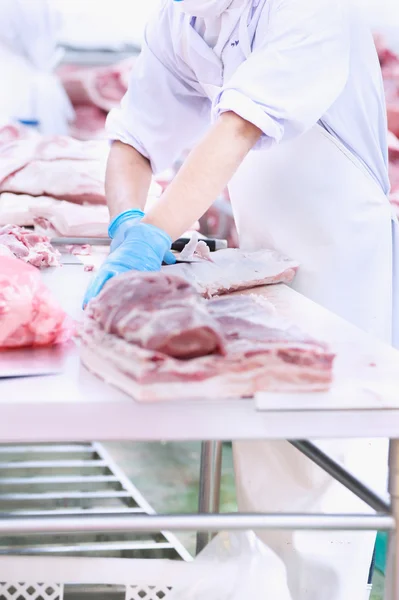 Butcher that cuts fresh pork