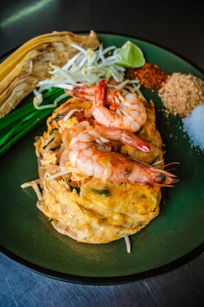 Pad Thai, Thai Fried Noodles with shrimp and vegetables.