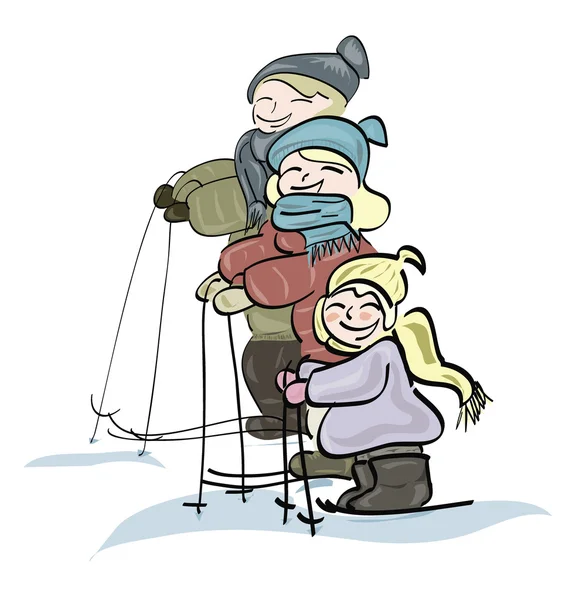 Sports family skiing