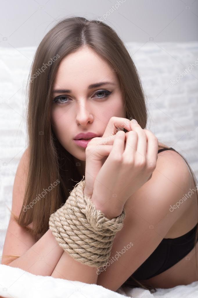 Model Tied Up With Fetish Restraint Rope Stock Photo Kopitin 62359635