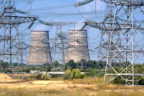Cooling towers and power lines