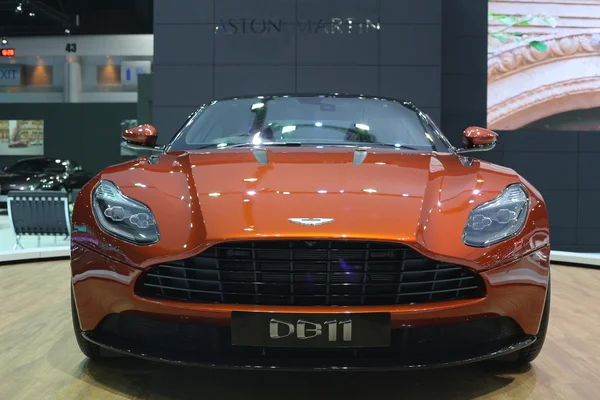 Bangkok - March 31 : Aston martin Spectre 007 DB11 on Orange car at The 37th Bangkok International Thailand Motor Show 2016 on March 31, 2016 in Bangkok, Thailand