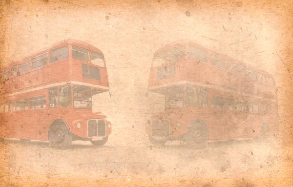 Old paper London Bus, London, UK. Added paper texture.