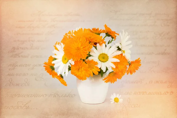 Bouquet of daisies and marigolds