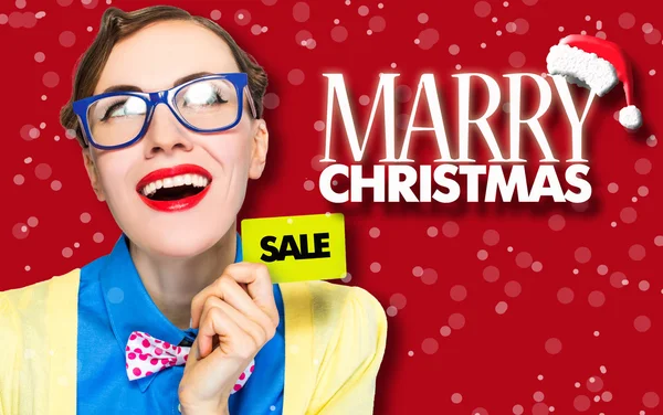 Funny Christmas sales woman