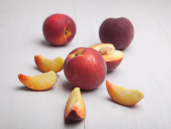 Slices of peaches