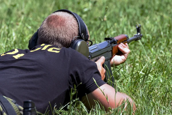 Police shooting practice at a shooting range