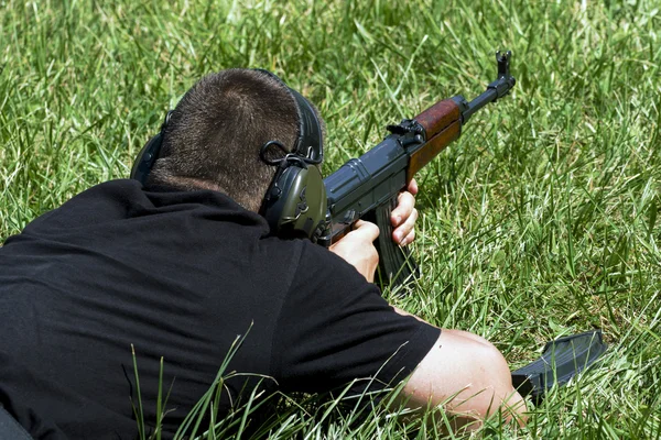 Police shooting practice at a shooting range