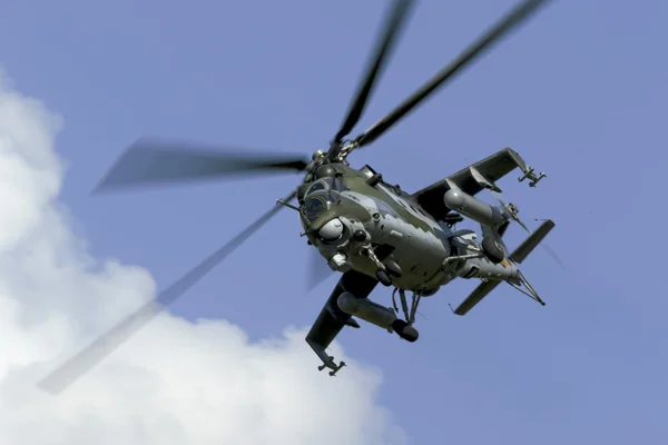 Military attack helicopter ready for battle