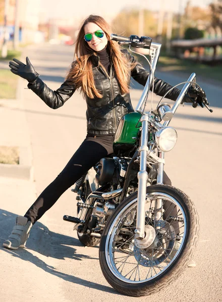Motorcycle, black jacket, full height!