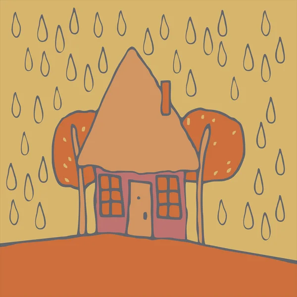 House in the rain
