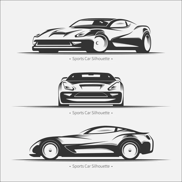 Set of modern car silhouettes.