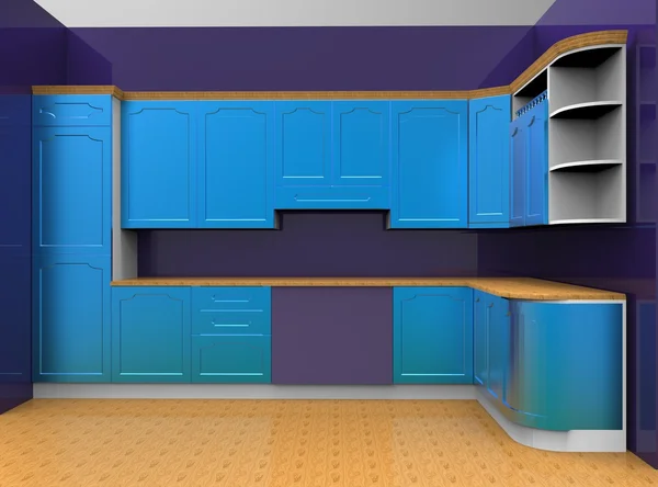 Kitchen furniture color blue interior