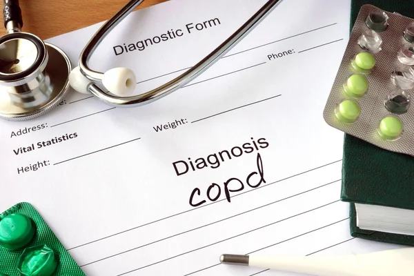 Diagnostic form with Diagnosis Chronic obstructive pulmonary disease (COPD).