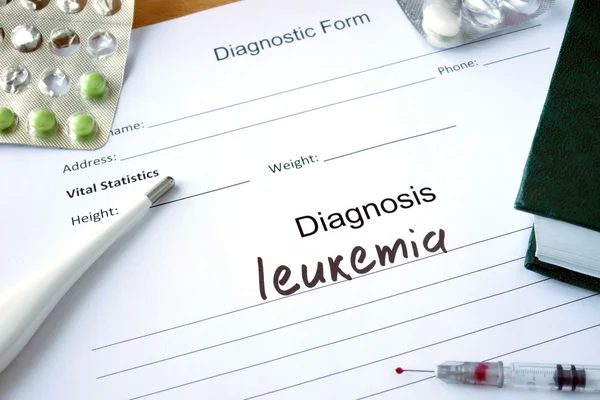 Diagnostic form with Diagnosis leukemia.